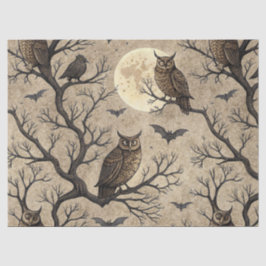 Vintage Halloween Owls & Moon Seidenpapier