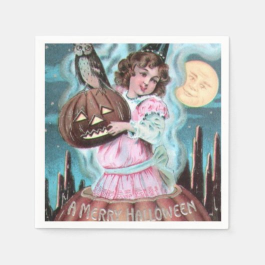 Vintage Halloween-Papierserviette Serviette (Vorderseite)