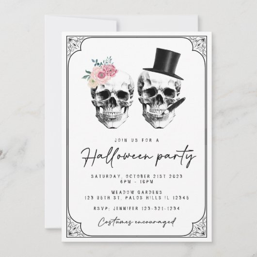 Vintage Halloween-Party Einladung (Vorderseite)