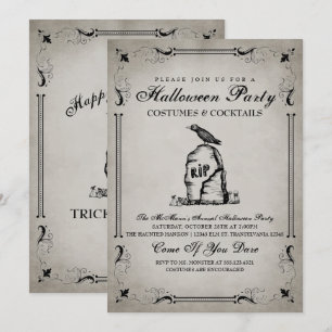 Vintage Halloween-Party-Einladung Einladung