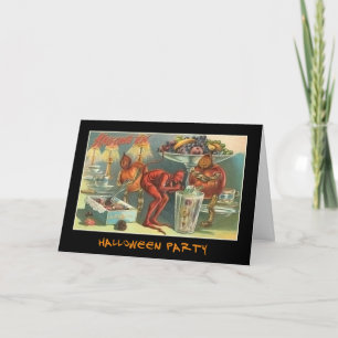 Vintage-Halloween-Party-Einladung mit blutigem Tex Einladung