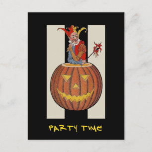 Vintage Halloween-Party-Einladung mit blutigem Tex Einladungspostkarte