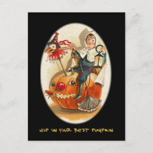 Vintage Halloween-Party-Einladung mit blutigem Tex Einladungspostkarte