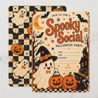 Vintage-Halloween-Party-Einladung | Spooky Social Einladung