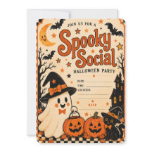 Vintage-Halloween-Party-Einladung | Spooky Social
