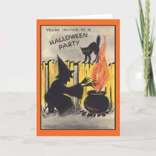 Vintage-Halloween-Party-Einladungskarte Dankeskarte