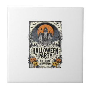 Vintage-Halloween-Party Keine Tricks, nur Leckerli Fliese