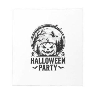 Vintage-Halloween-Party-Kürbis-Hexe-Shirt-Design Notizblock
