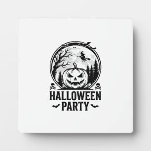 Vintage-Halloween-Party-Kürbis-Hexen-Shirt-Design Fotoplatte