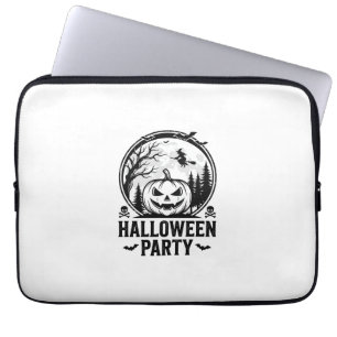 Vintage-Halloween-Party-Kürbis-Hexen-Shirt-Design Laptopschutzhülle