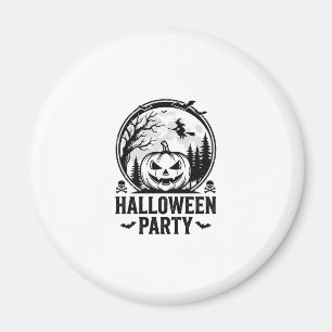 Vintage-Halloween-Party-Kürbis-Hexen-Shirt-Design Magnet