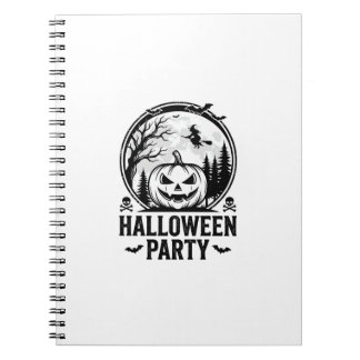 Vintage-Halloween-Party-Kürbis-Hexen-Shirt-Design Notizblock