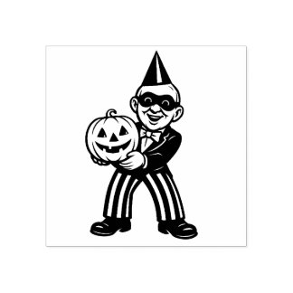 Vintage Halloween Party Man Rubber Stamp Gummistempel