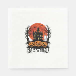 Vintage-Halloween-Party-Time-Geister-Kürbis-Shirt_ Serviette