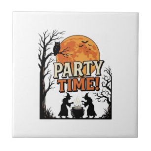 Vintage-Halloween-Party-Time-Hexenkessel-Shirt_ Fliese