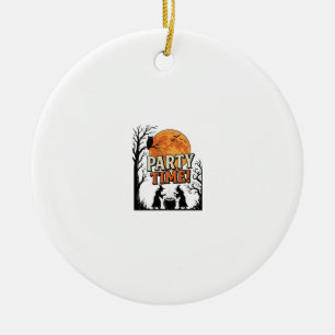 Vintage-Halloween-Party-Time-Hexenkessel-Shirt_ Keramik Ornament