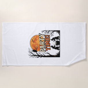 Vintage-Halloween-Party-Time-Hexenkessel-Shirt_ Strandtuch