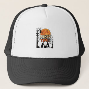 Vintage-Halloween-Party-Time-Hexenkessel-Shirt_ Truckerkappe
