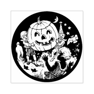 Vintage Halloween-Partys Gummistempel