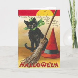 Vintage-Halloween-Plakat Grußkarte Karte