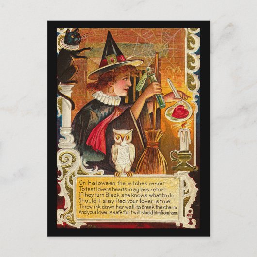 Vintage Halloween Postkarte (Vorderseite)