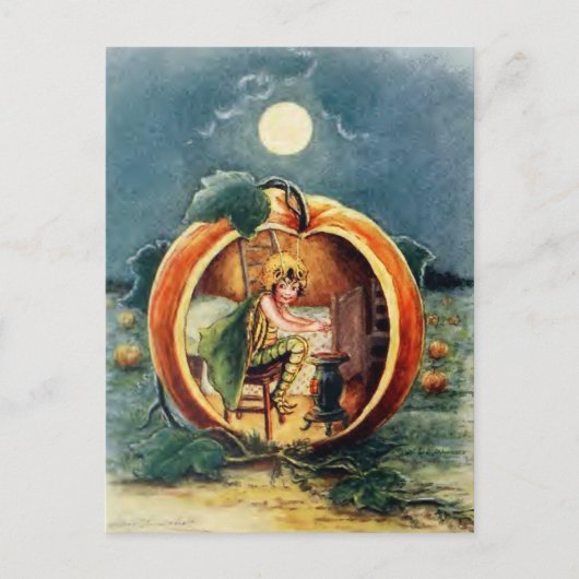 Vintage Halloween Postkarte (Vorderseite)