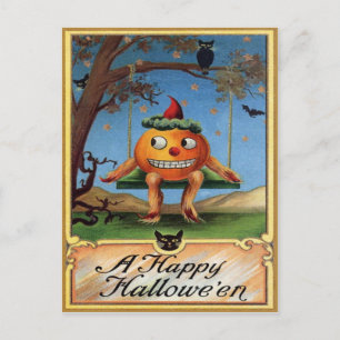 Vintage Halloween Postkarte