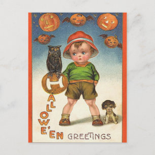 Vintage Halloween Postkarte