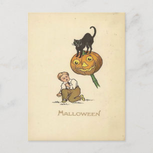 Vintage Halloween Postkarte