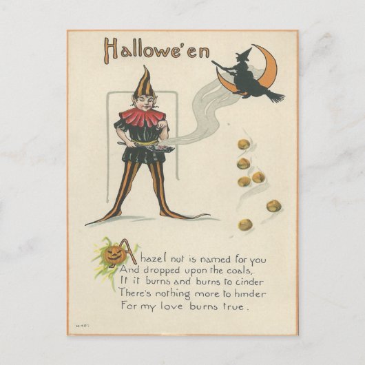 Vintage Halloween Postkarte (Vorderseite)