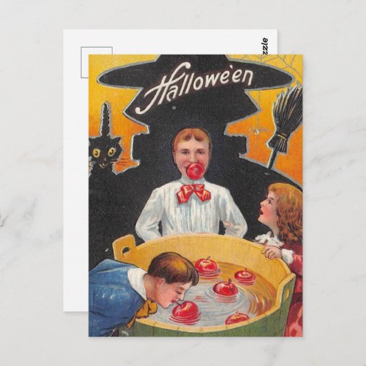 Vintage Halloween Postkarte (Vorne/Hinten)