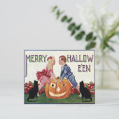 Vintage Halloween Postkarte (Stehend Vorderseite)