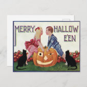 Vintage Halloween Postkarte (Vorne/Hinten)