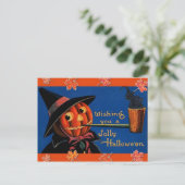 Vintage Halloween Postkarte (Stehend Vorderseite)