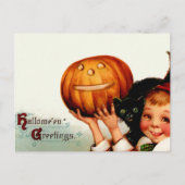 Vintage Halloween Postkarte (Vorderseite)