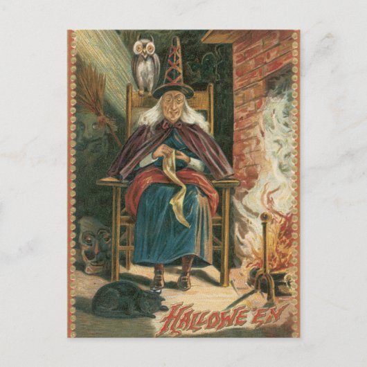 Vintage Halloween Postkarte (Vorderseite)