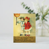 Vintage Halloween Postkarte (Stehend Vorderseite)