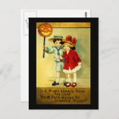 Vintage Halloween Postkarte (Vorne/Hinten)