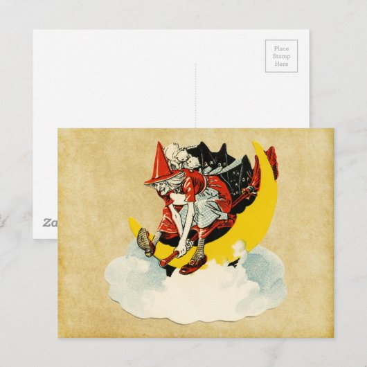 Vintage Halloween Postkarte (Vorne/Hinten)