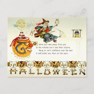 Vintage Halloween Postkarte