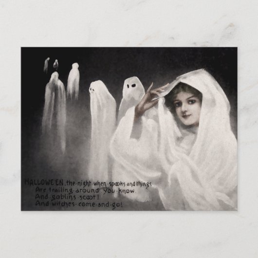 Vintage Halloween Postkarte (Vorderseite)