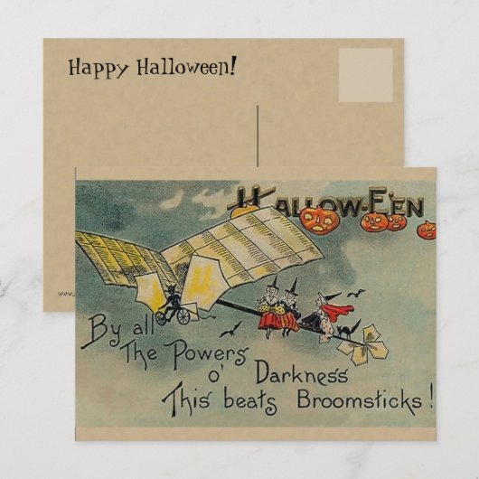 Vintage Halloween Postkarte (Vorne/Hinten)