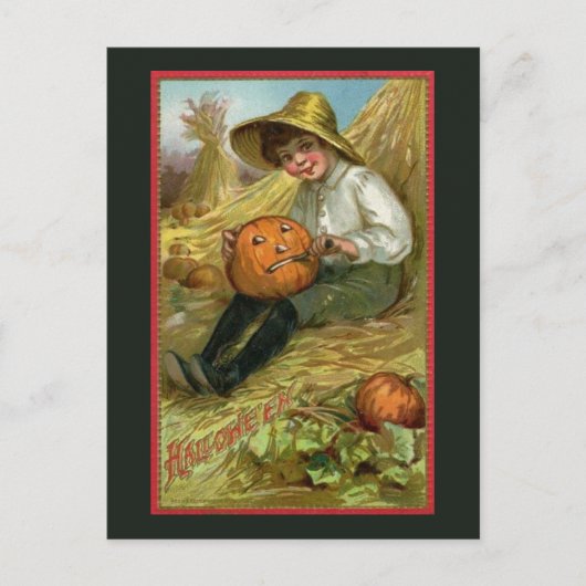 Vintage Halloween Postkarte (Vorderseite)
