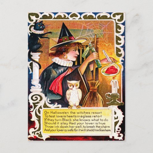 Vintage Halloween Postkarte (Vorderseite)