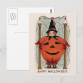 Vintage Halloween Postkarte (Vorne/Hinten)