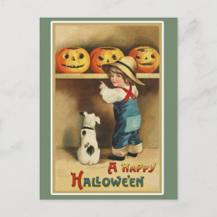 Vintage Halloween Postkarte