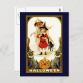 Vintage Halloween Postkarte (Vorne/Hinten)