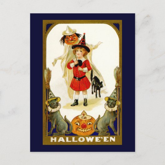 Vintage Halloween Postkarte (Vorderseite)