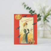 Vintage Halloween Postkarte (Stehend Vorderseite)
