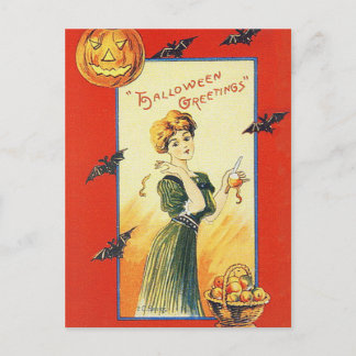 Vintage Halloween Postkarte